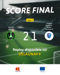 Visuel de l'événement Paris 13 Atletico / Football Bourg-en-Bresse Péronnas 01