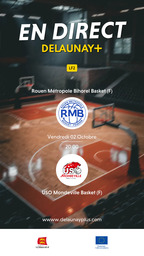 Visuel de l'événement Rouen Métropole Bihorel Basket (F) / USO Mondeville Basket (F)