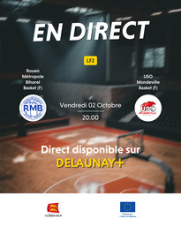 Visuel de l'événement Rouen Métropole Bihorel Basket (F) / USO Mondeville Basket (F)
