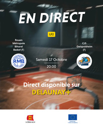 Visuel de l'événement Rouen Métropole Bihorel Basket (F) / CJS Geispolsheim (F)