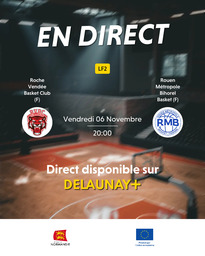 Visuel de l'événement Roche Vendée Basket Club (F) / Rouen Métropole Bihorel Basket (F)