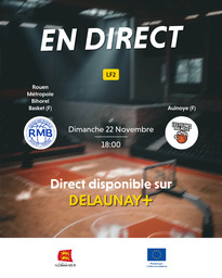 Visuel de l'événement Rouen Métropole Bihorel Basket (F) / Aulnoye (F)