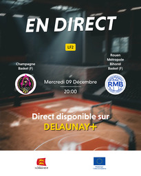 Visuel de l'événement Champagne Basket (F) / Rouen Métropole Bihorel Basket (F)